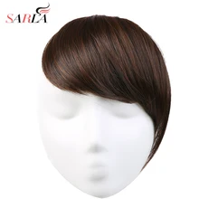 Sarla hair bangs 스위핑 사이드 프린지 가짜 false bang extensions 자연 합성 헤어 피스 헤어 피스 블랙 브라운 b2(China)