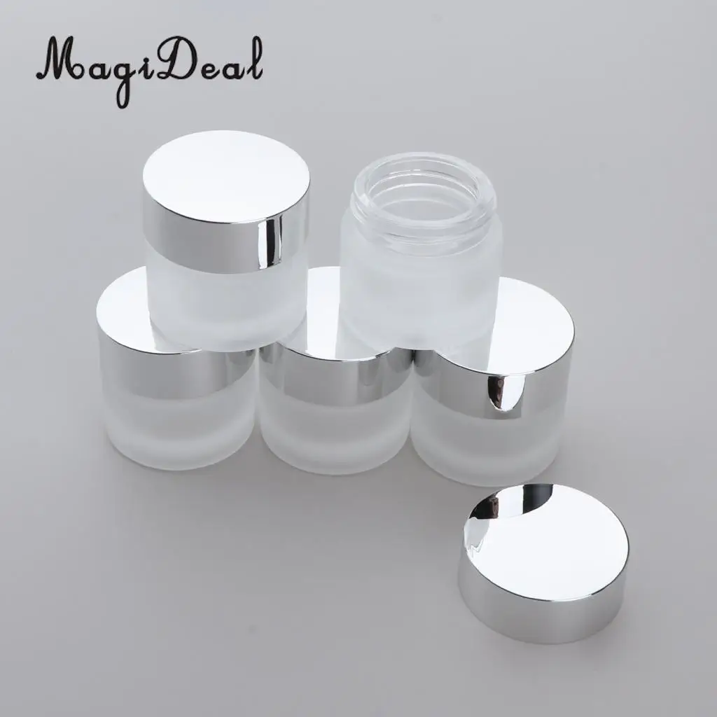 Kesoto 5x Travel Empty Glass Bottle Cosmetic Jars Box for Makeup Face Cream Essential Oil