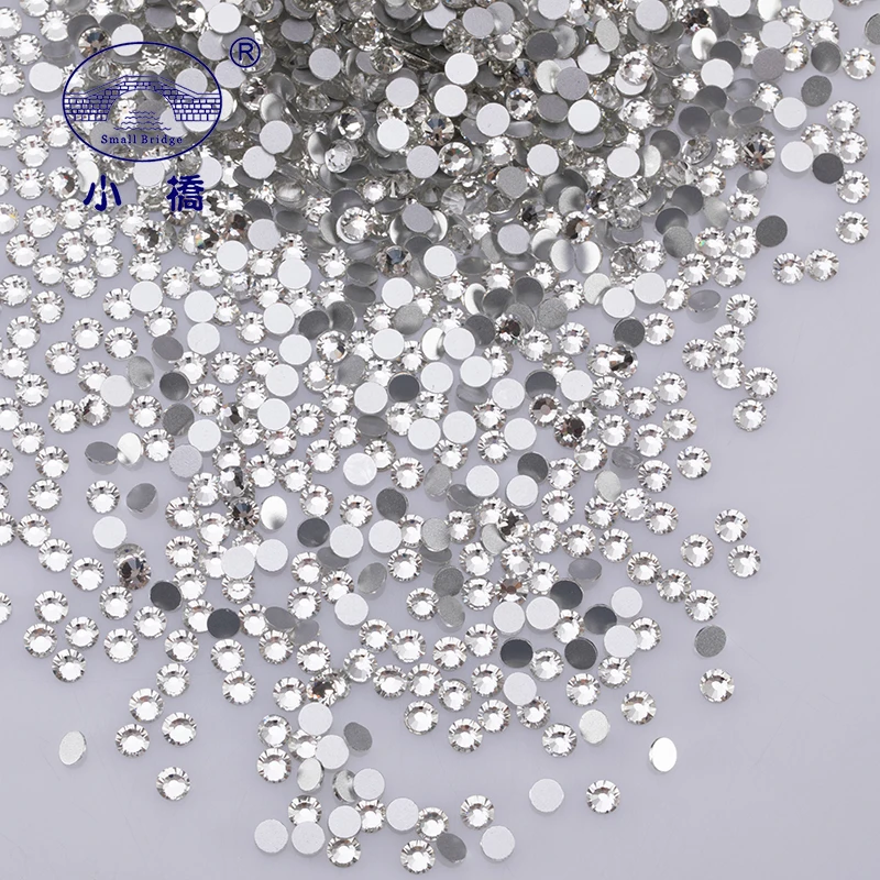 Glitter Non Hotfix Crystal Rhinestones For Clothes Round Glue On