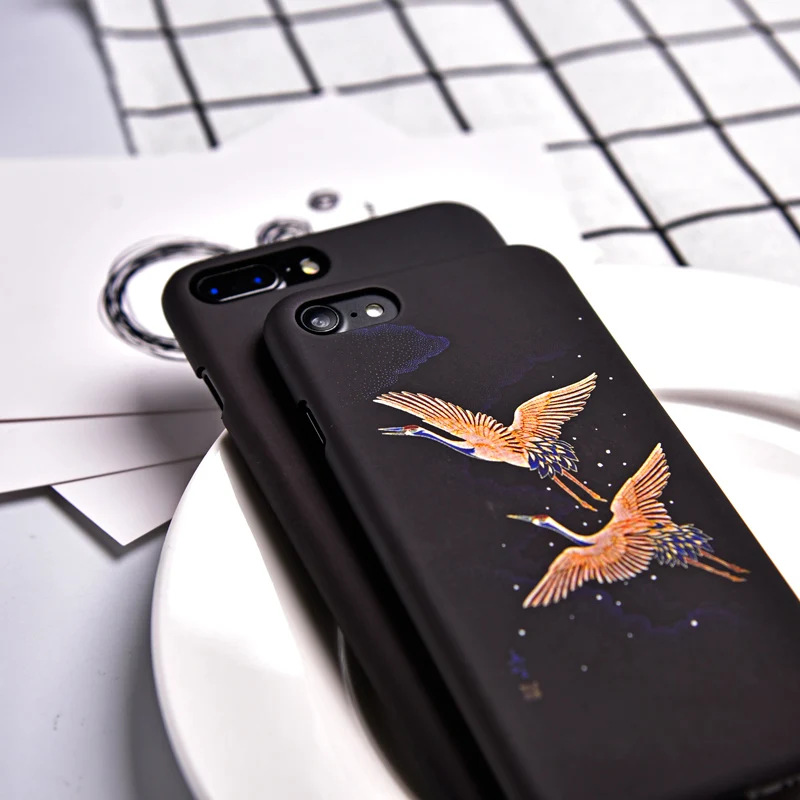 TOMKAS Animal Patterned Case For iPhone 7 6 6S Cases Cute Hard PC Cover Crane 5.5 Inch Phone Case For iPhone 7 6S 6 Plus (3)