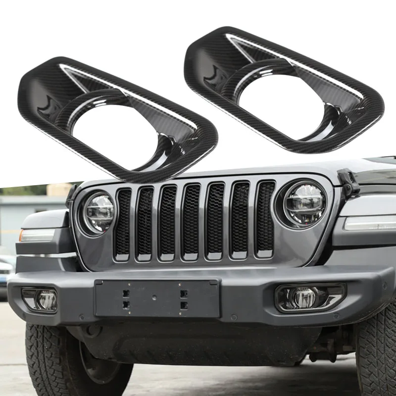 Car Stickers Cover Trim for Jeep Wrangler 2018 Up ABS Car Front Fog Lamp Decoration Cover for Jeep Wrangler JL Car Accessories (15)
