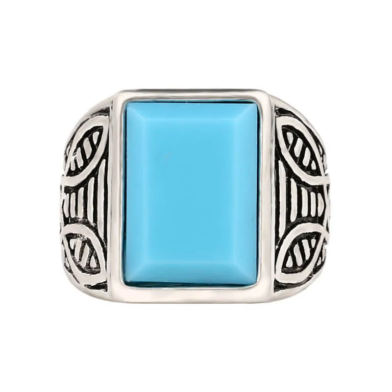 Fashion Antique Silver Ring Men Wedding Paty Accessories Punk Black Ring Vintage Jewelry Wholesale 2018 New
