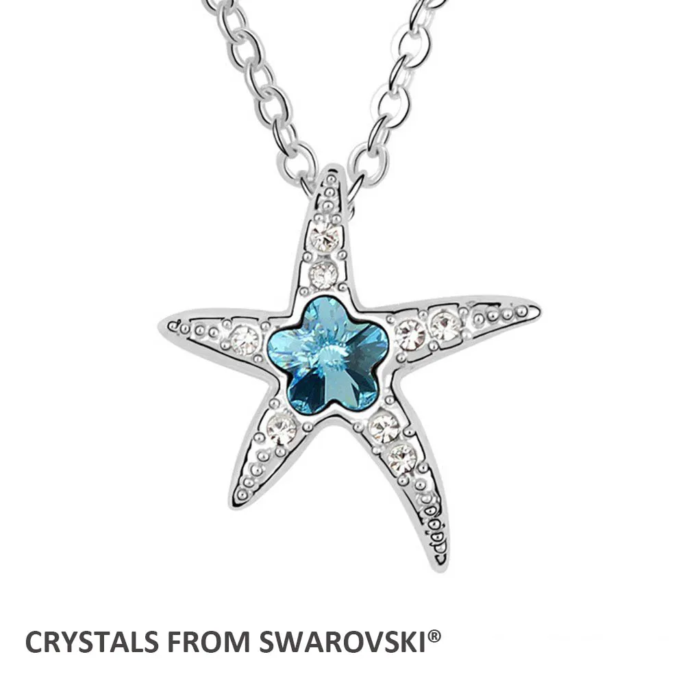 

2015 Mother's Day gift! Crystal starfish pendant necklace With Crystals from SWAROVSKI for Valentine's Day gift
