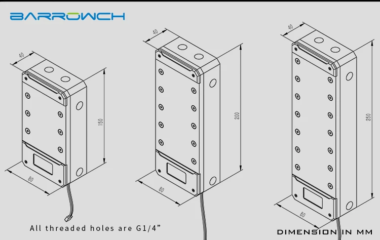 Barrowch FBRE1-P, BoxFish резервуары, LRC 2,0, POM квадратные умные цифровые резервуары, температура в реальном времени