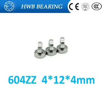 

10pcs Skate board bearing 604ZZ 604-2Z 604-Z 604 R1240ZZ 4x12x4 mm 2015 new coming shoe bearing usded for toy/ machine ABEC3