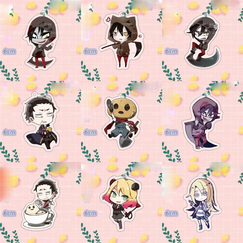 

Anime Cartoon Angels of Death Rachel Isaac Acrylic Pendant Keychain Keyring Halloween Cartoon Cosplay Keychain Gift Toy Pendant
