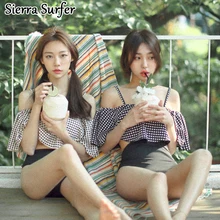 Купальный костюм Женская пляжная одежда женский купальник сексуальное бикини для девушек купальный костюм с высокой талией Badpakken Badpak Баян Mayo Zwemkleding