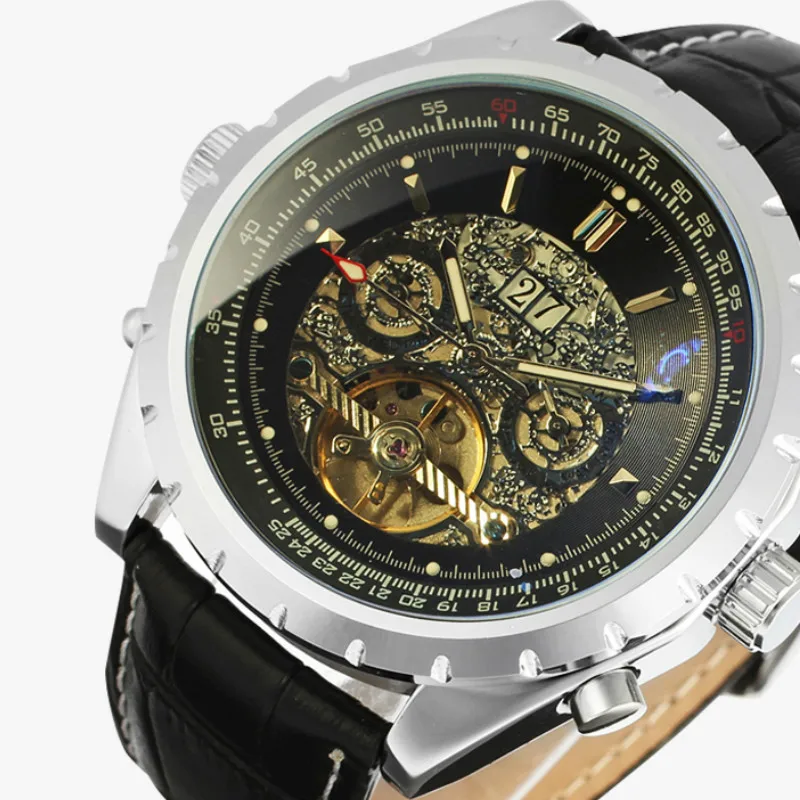 

Forsining Automatic Self-wind Dress Men Watch with Analog Display Black Color Dial