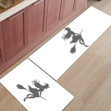 2 шт. кухонные подстилки И КОВРИКИ НАБОР современный Хэллоуин стиль сексуальная ведьма силуэт домашний декор Нескользящая область бегун входной коврик