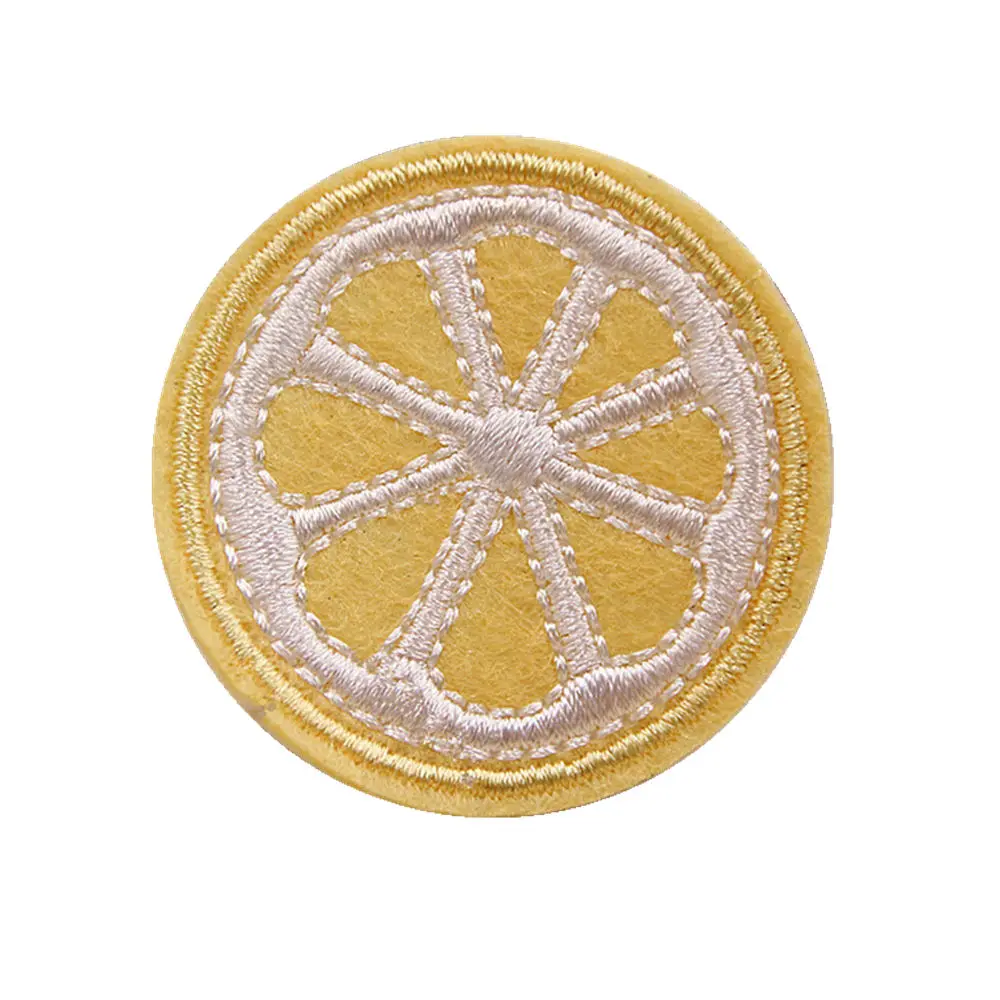 5CM Cartoon Lemon Slices Embroidered Sew Iron On Patches Fruits Badge For Bag Jeans Cap Appliques DIY Sticker Decoration | Дом и сад