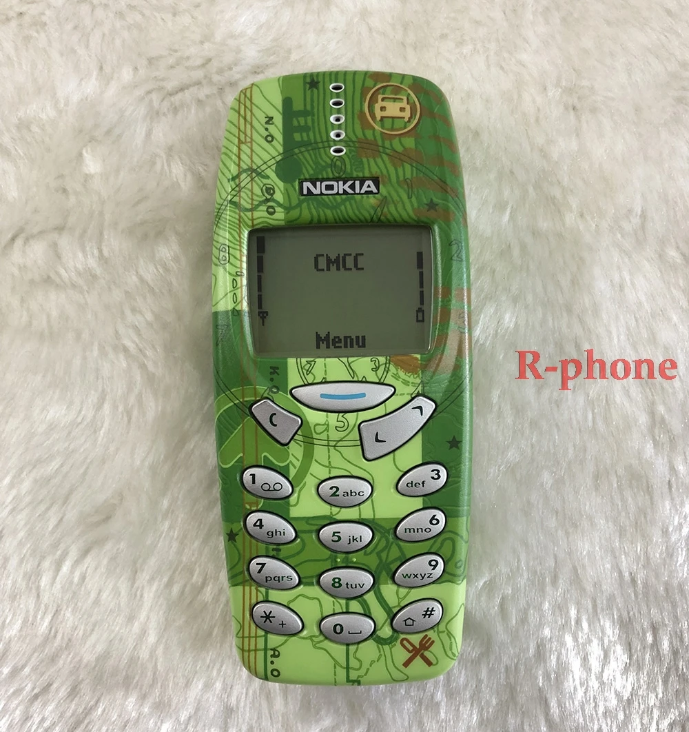 Полностью б/у Мобильный телефон NOKIA 3330 3310 GSM 900/1800 двухдиапазонный разблокированный сотовый телефон и зеленый