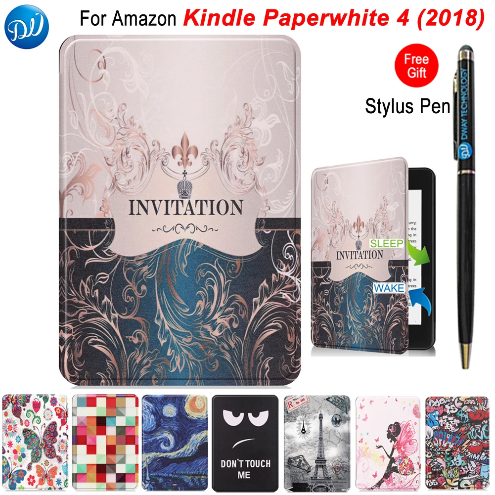 

For Amazon Kindle Paperwhite 4 (2018)/For All-New Kindle Paperwhite (10th Generation-2018) PU Leather Protective Cover Case