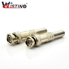 5Pcs/Lot CCTV System BNC Connector Surveillance Camera Accessories Male Gold RCA Connect Jack Coaxial Converter Solder Metal
