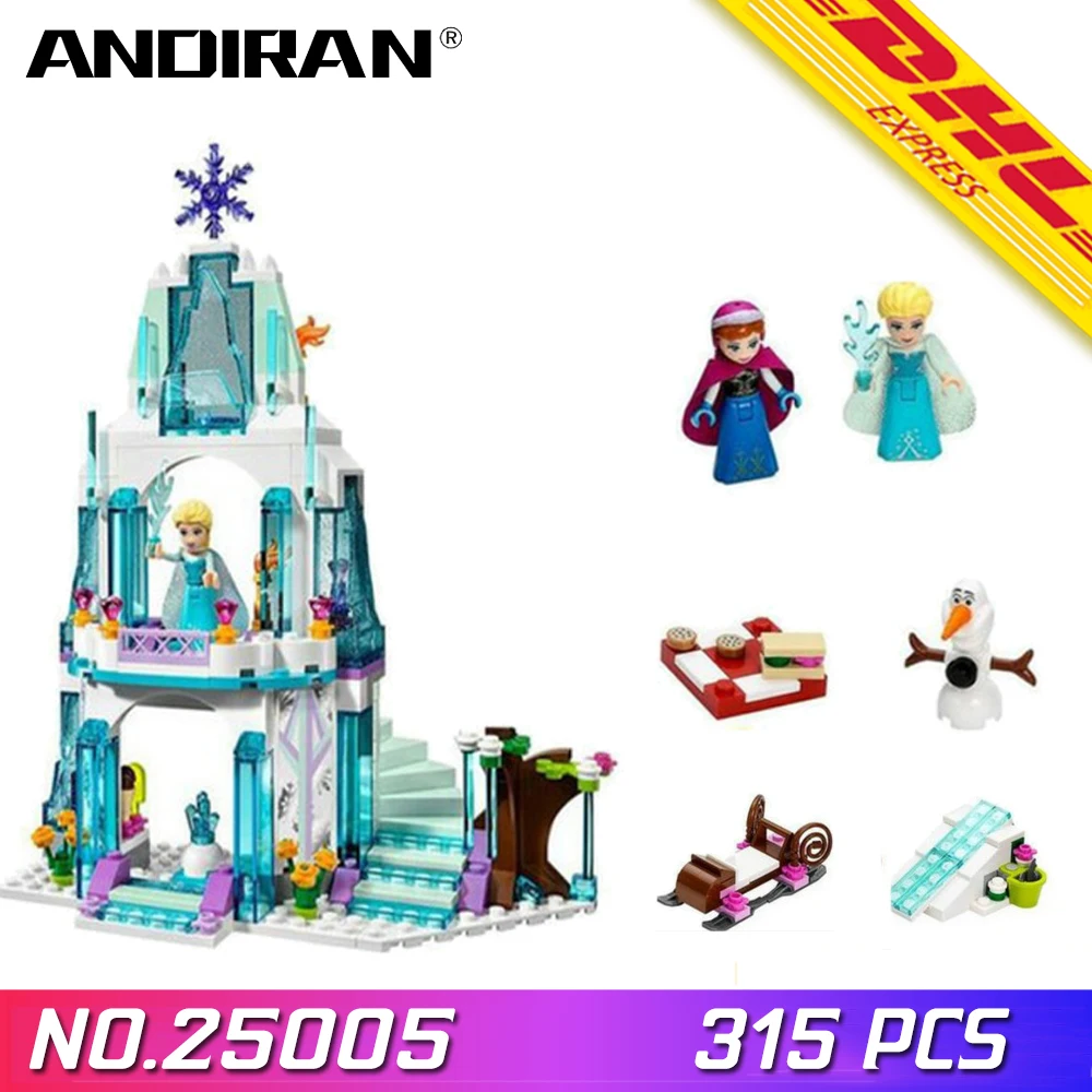 

315pcs Dream Princess Castle Elsa Ice Castle Princess Anna Set Model Building Blocks Gifts Toys Compatible with Legoe Friends
