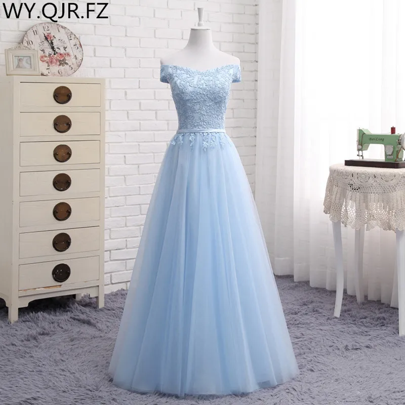 HJZY # платья на шнуровке с открытыми плечами длинные средние короткие синие