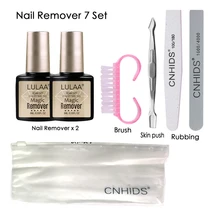 Принадлежности для ногтей 2 бутылка для геля лак Burst Magic Soak Off Remover+ пилка для ногтей+ кисть для ногтей 7 шт./компл. для УФ и светодиодный аксессуары для ногтей TSLM1