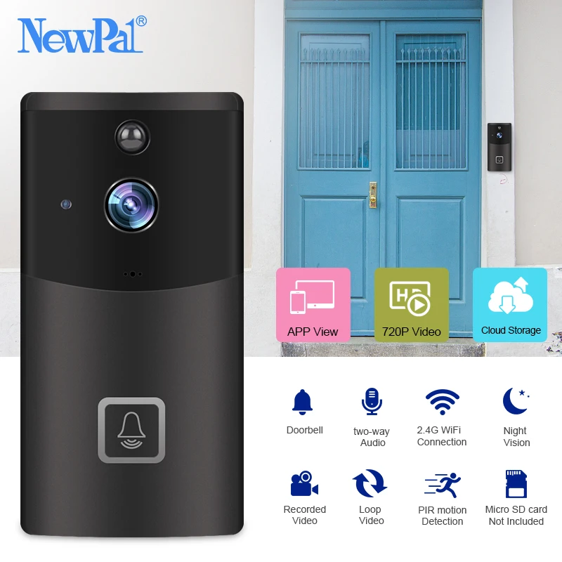 

Wireless Doorbell Video IP Camera Security Monitor Doorbell WiFi Visual Call Intercom Home Door Phone Ring Audio IR Recording