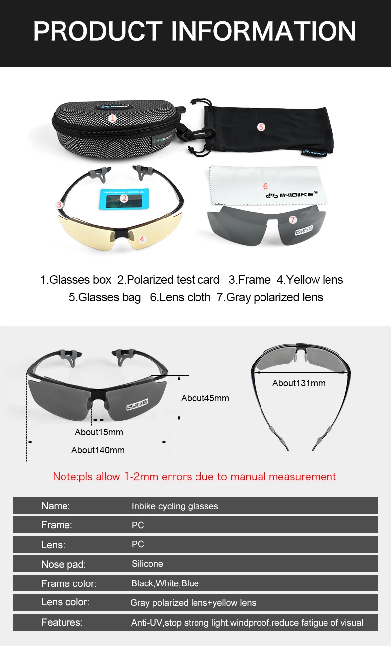 INBIKE, поляризационные, защита от ультрафиолета, велосипедные очки, солнцезащитные очки, 2 линзы, для горного велосипеда, шоссейного велосипеда, очки для велоспорта, для мужчин и женщин, около 16 г