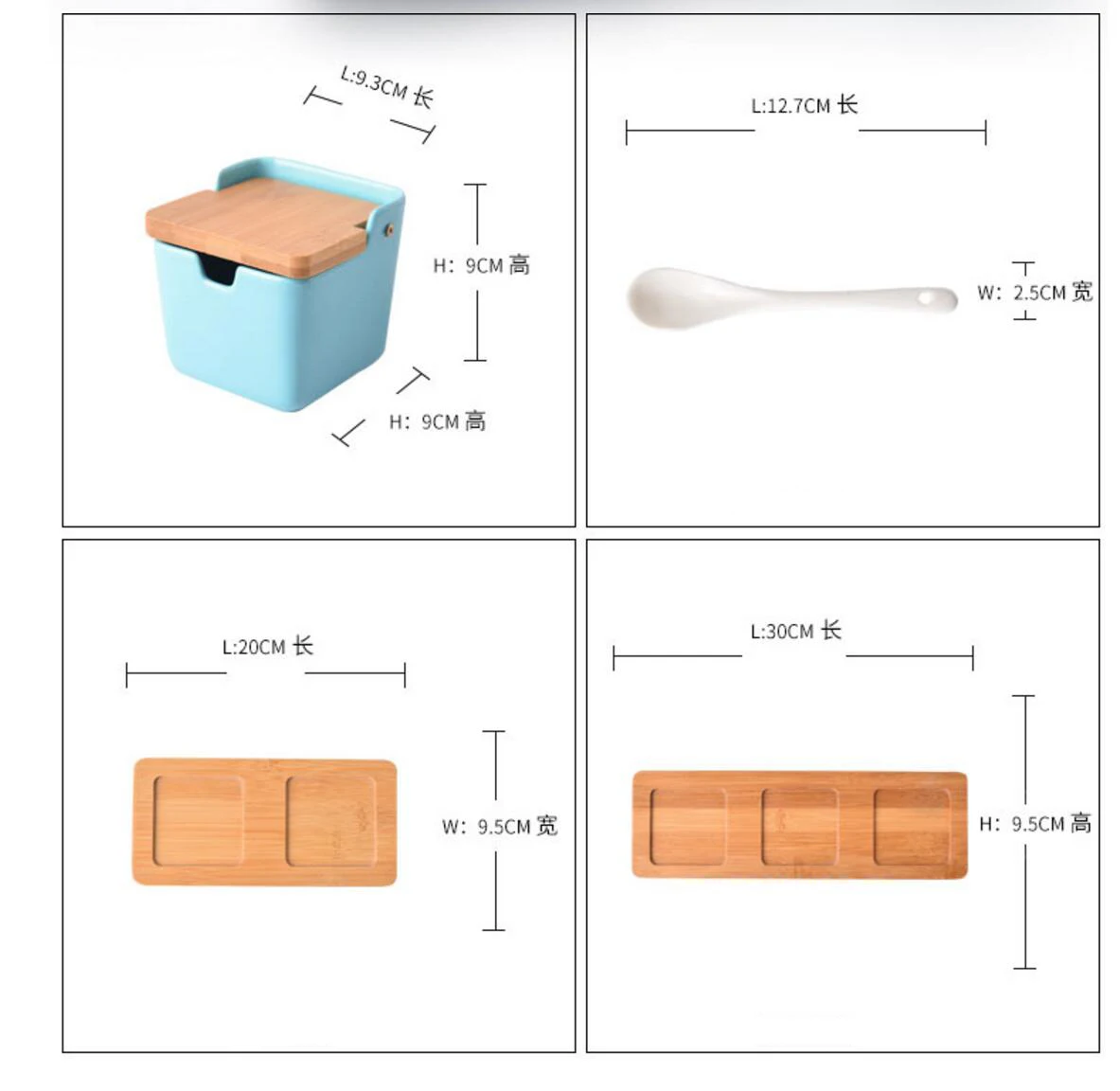 Сахарница кухонный набор Ceramica для соли и специй Приправа горшок банки с ложками