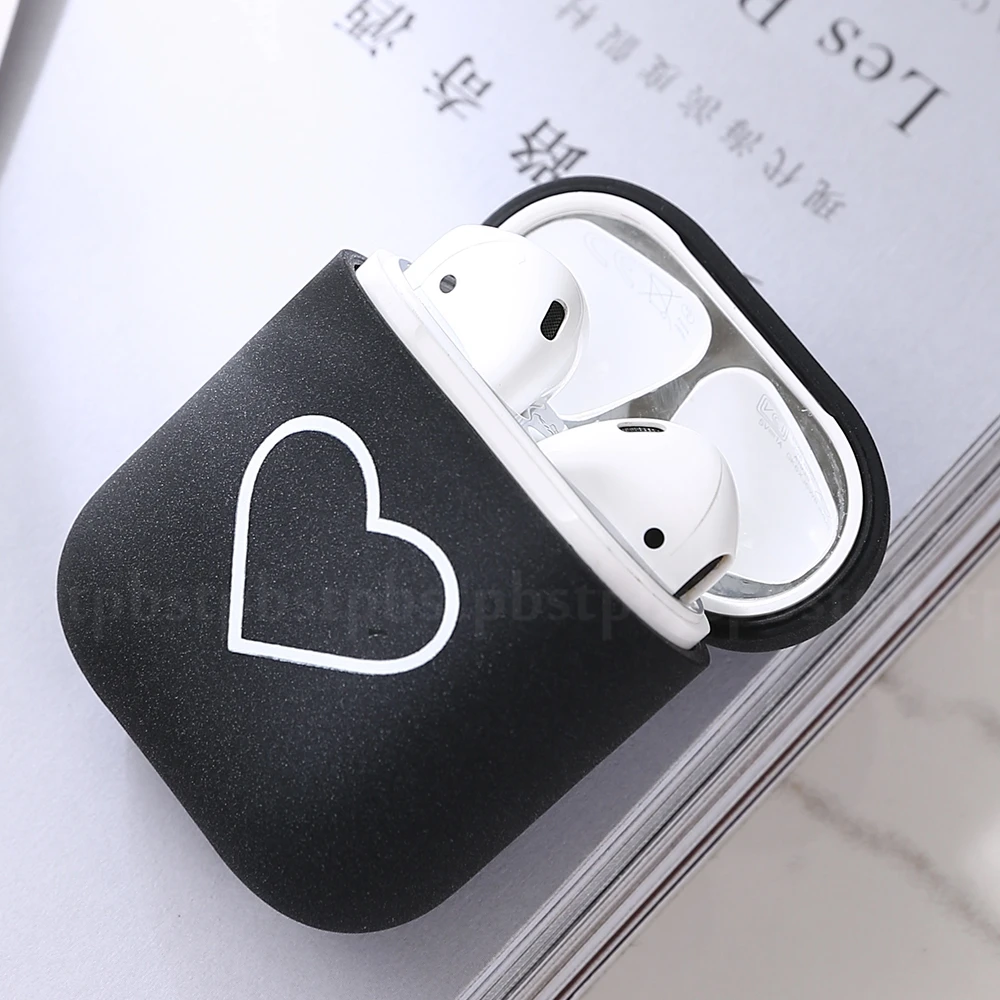 Чехол для Airpods 2 1 Love Heart PC, беспроводные наушники с Bluetooth, защитный чехол для Apple Airpods Air pod, зарядная коробка, милый чехол