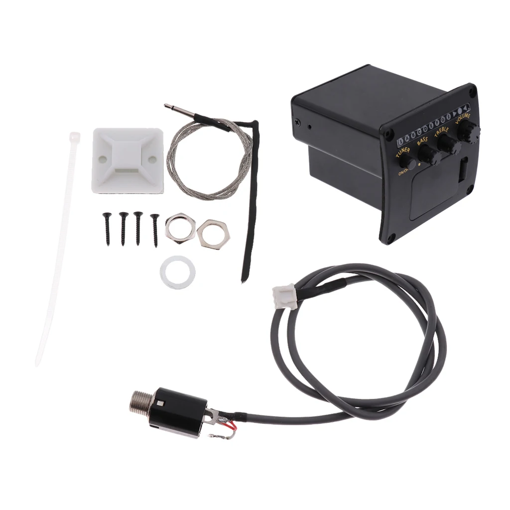 Acoustic Classical Guitar 2 Band Pickup Tuner Musical Instrument Accessory 69x45mm