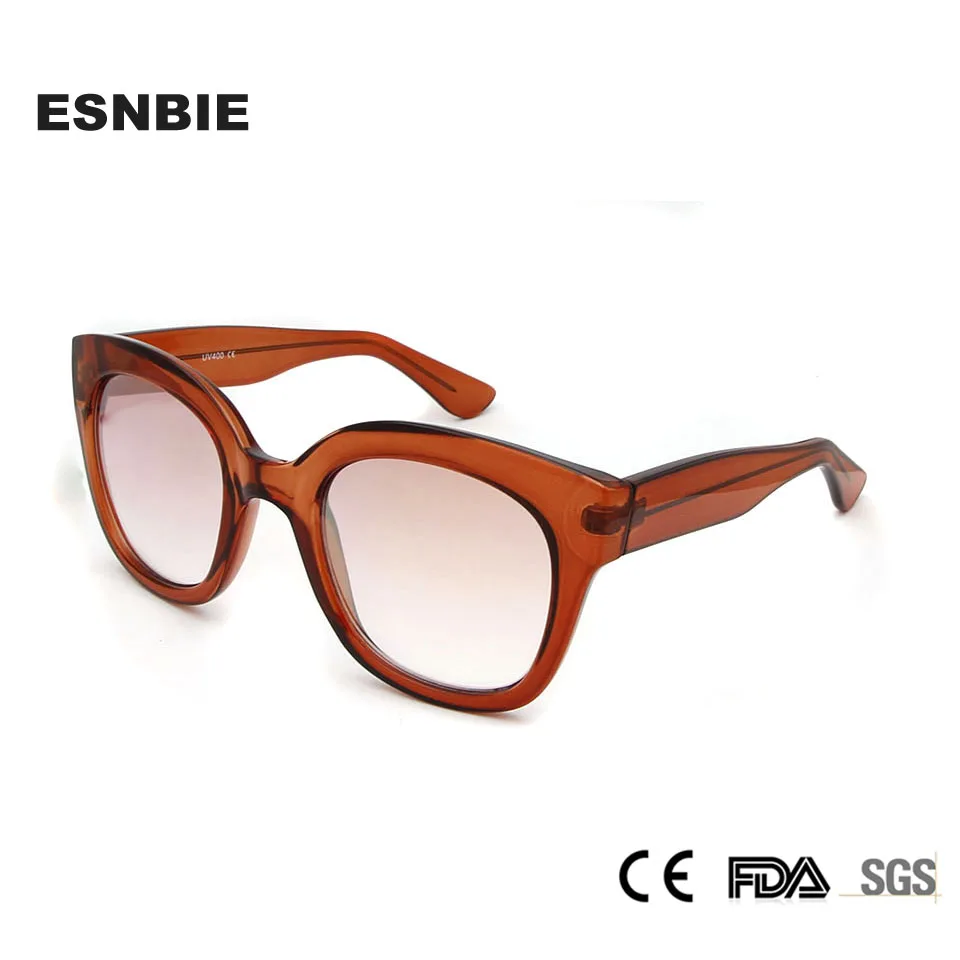 

ESNBIE 2018 Oversized Square Sunglasses Women Red Italy Brand Designer Zonnebril Dames Retro Glasses Miroir Sun Glasses Female