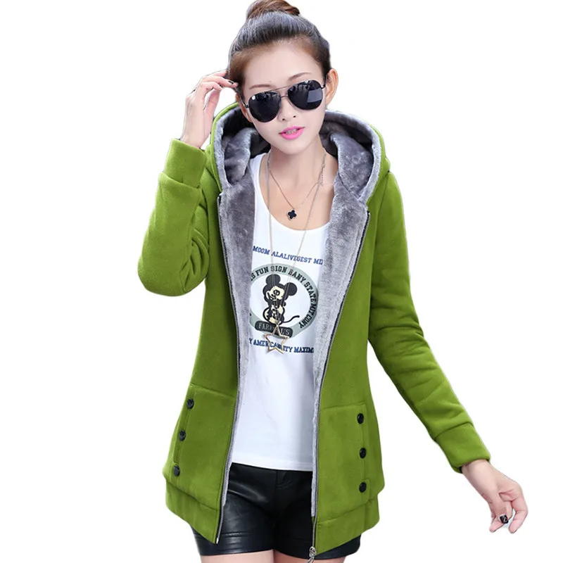 

Spring Autumn Jackets Women Casual Hoodies Coat Cotton Sportswear Coat Hooded Warm Jackets Plus Size M-3XL