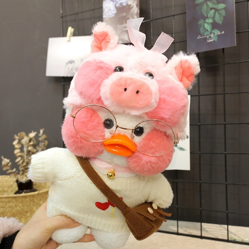 New Hot 30CM Kawaii LaLafanfan Cafe Duck Plush Toy Cartoon Animal Cute Doll Soft Hair Filled Children Dolls& stuffed Toys Gifts - Цвет: TOY169-28