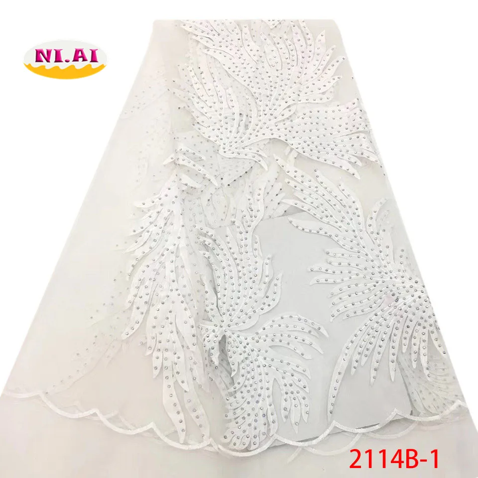 

Bridal Lace Fabric White With Stones, Flower 3D Lace Applique, Chiffon Lace Material For Dresses MR2114B