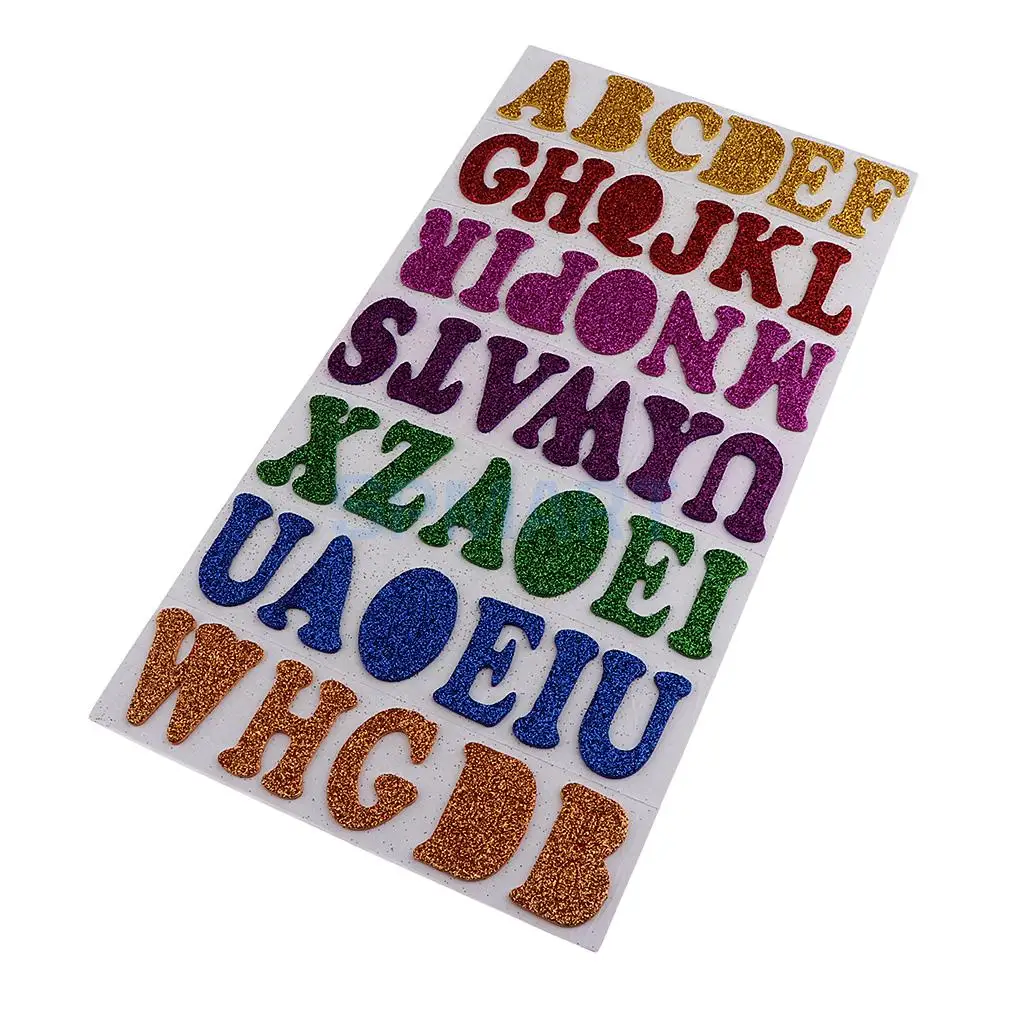 A-Z Alphabet Glitter Sticky Foam Stickers Self Adhesive Letter Sticker for Scrapbooking Card Art Craft Kids Fun Sticker Toys DIY