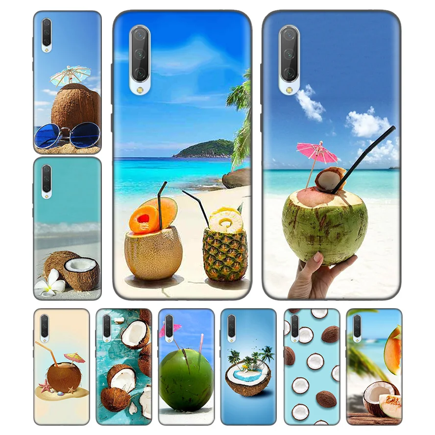 

Silicone Case For Xiaomi Redmi Note 7 7A 7S 6 6A 5 K20 Mi A1 A2 8 9T CC9 CC9E Lite Pro F1 Cover Bumper Fruit Coconut on the bea