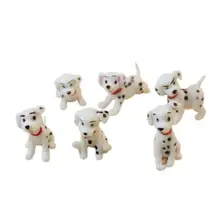 Новинка 1/12, миниатюрный кукольный домик, горшки для собак, далматинцы, 6 шт., орнамент