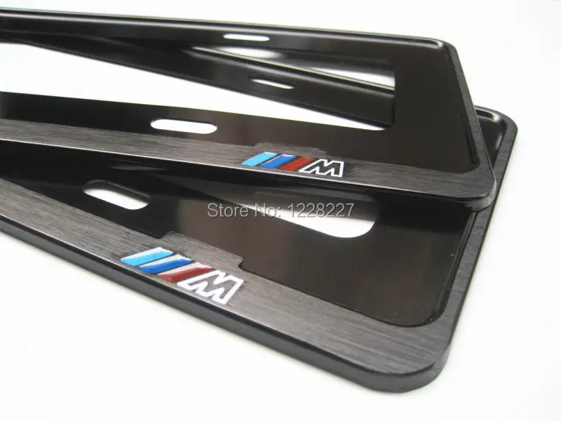 Chrome Metal License Plate Frame 18.2"*6.7" 1 Pair Fit For BMW Blackin