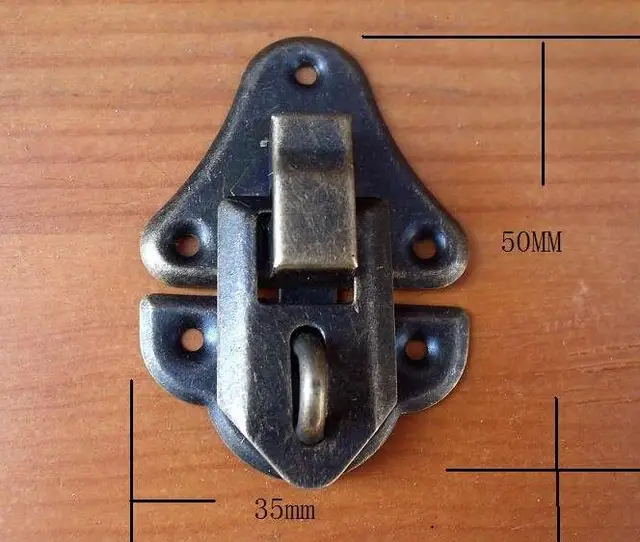 35*50MM 30pcs Antique Cabinet Drawers Hasp Lock Vintage Jewelry 35*50MM 30pcs antique cabinet drawers hasp lock vintage jewelry wooden wine gift box buckle - 35*50MM 30pcs Antique Cabinet Drawers Hasp Lock Vintage Jewelry