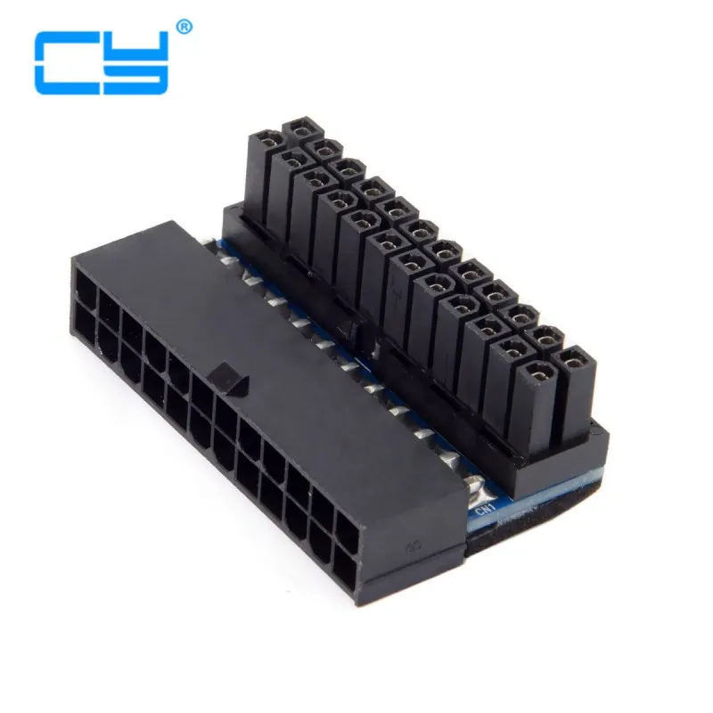 ATX 24Pin гнездо к 24pin папа 90 градусов адаптер питания материнская плата для