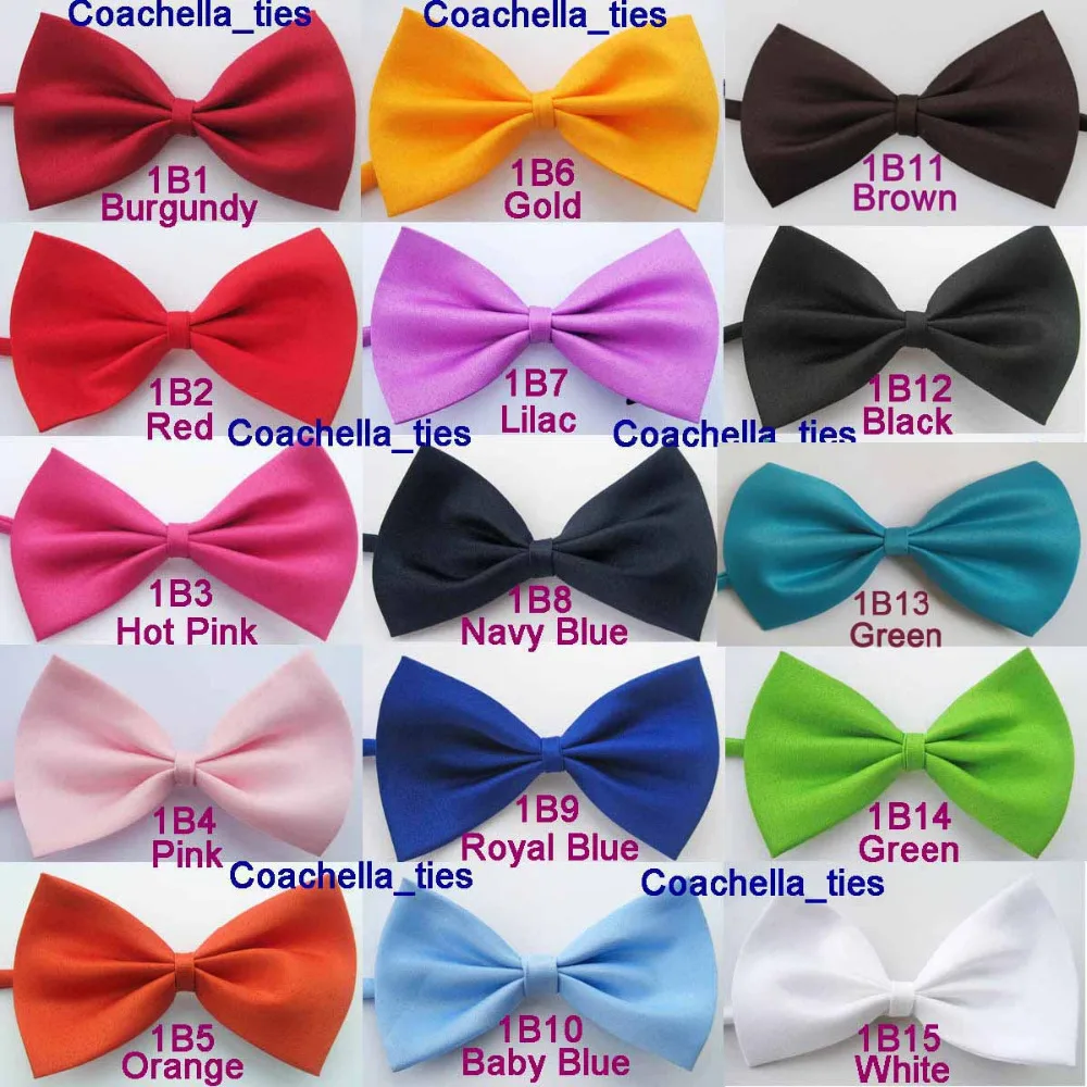 Lot Of 100pcs Unisex Tuxedo Bowtie Fashion Solid Color Bow Tie