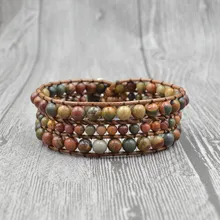 Европейский и американский ветер комплекс многослойный Пикассо жемчуг бисером браслеты натуральный камень браслет