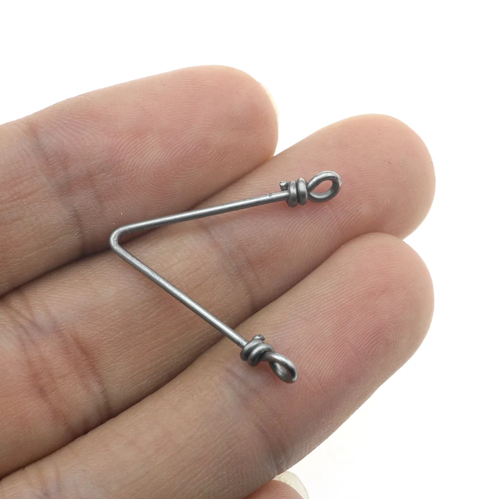 

Rompin 20pcs/lot V shape bifurcation snap double hook line connector device tool sea fishing swivel Eight Type Tying