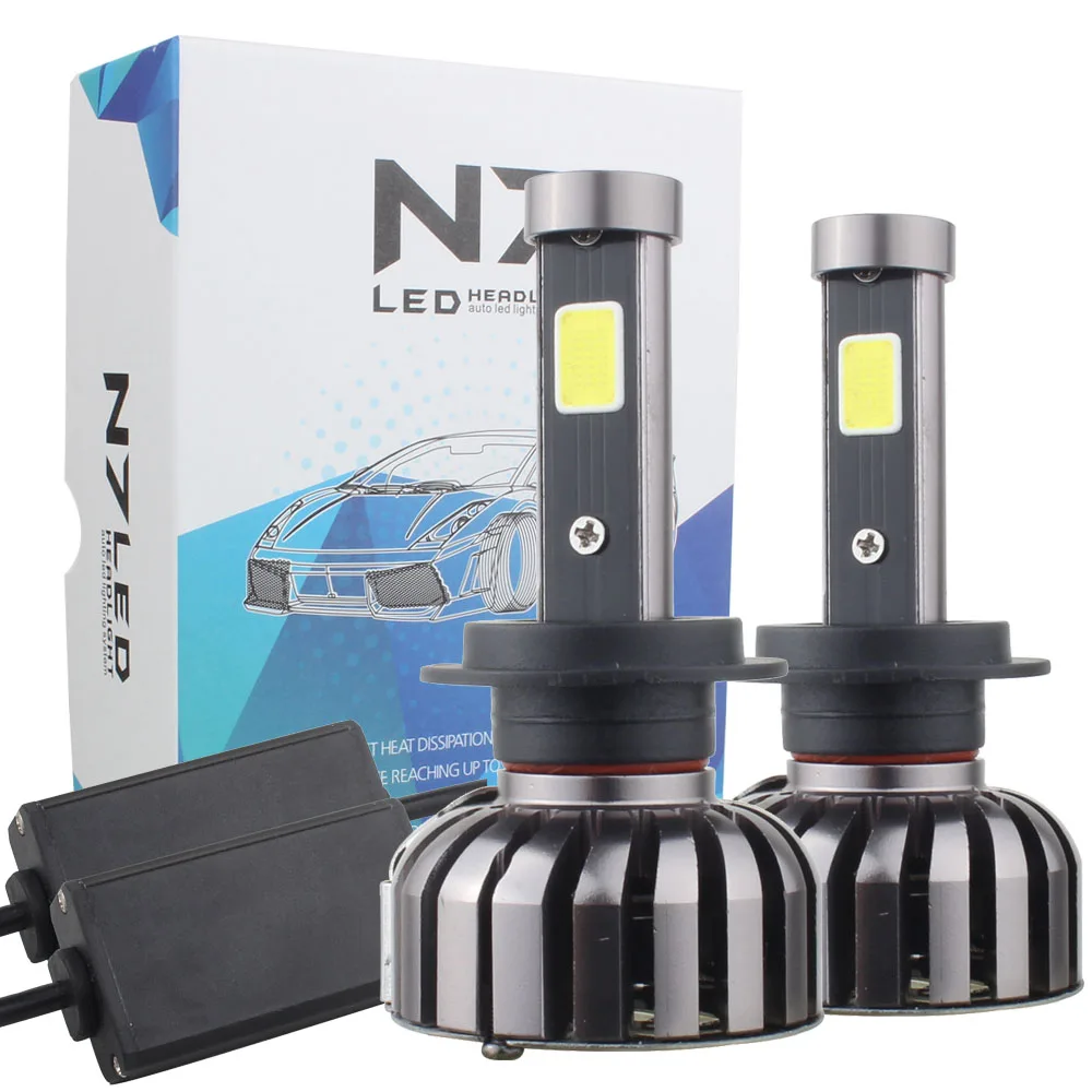 

H7 80W COB LED Headlight Conversion Bulb Kit 360 Degree Driving Light DRL 6000K Cool White DC 12V 24V pair