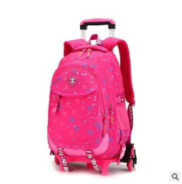 ZIRANYU школьный рюкзак на колесиках для путешествий, чемодан на колесиках, школьная сумка на колесиках для девочек, школьный рюкзак на колесиках для девочек - Цвет: 6 wheels rose red