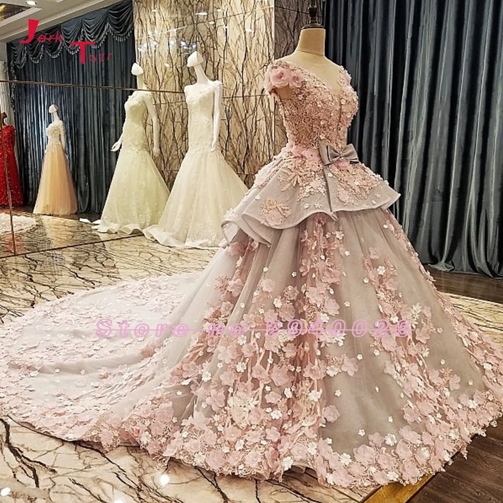 Jark Tozr Vestido de Casamento молния сзади великолепные бальное платье Свадебные платья 2019