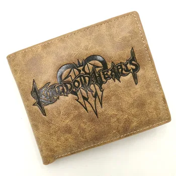 

Japanese Anime/Game Kingdom Hearts Mark PU Leather Wallet Khaki Multilayer Card Holder Purse for Men Women Gift