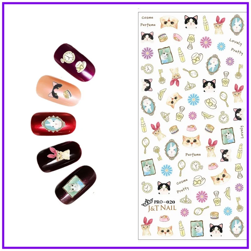 

UPRETTEGO NAIL ART BEAUTY WATER DECAL SLIDER NAIL STICKER PET CAT RABBIT PANDA MONKEY BANANA WATER MELON PRO020-025