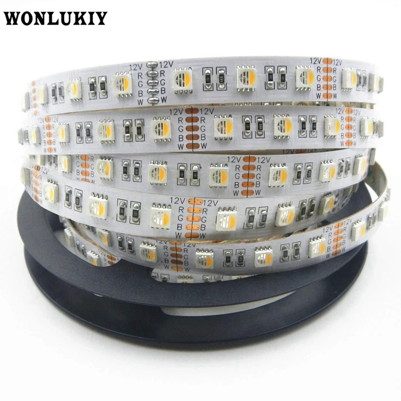 

5m/Roll SMD5050 RGBW 4 In 1 LED Strip DC12V/24V 60Leds/m RGB+White 4 Colors in 1 Chip Waterproof Decor Strip Light For Home Bar