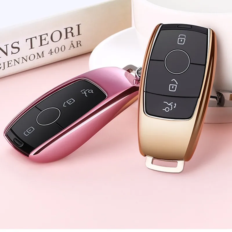 

NEW TPU Car Key Cover Case Shell Bag Protective soft For Mercedes Benz 2017 E Class W213 2018 S class Accessories Car styling