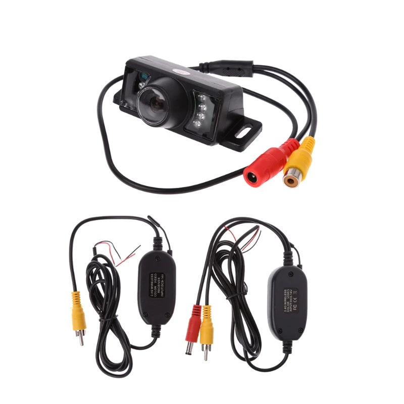 

OOTDTY 2.4G Wireless Car Reverse Rear View Backup Camera 7LED IR Night Vision Parking Kit Waterproof