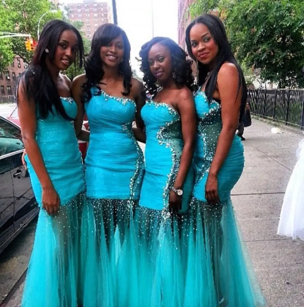 Mermaid 2017 Turquoise Blue Bridesmaid Dresses Long One Shoulder Mermaid 2017 Turquoise Blue Bridesmaid Dresses Long One Shoulder Special Occasion Dress To Party Vestido De Festa In From Weddings
