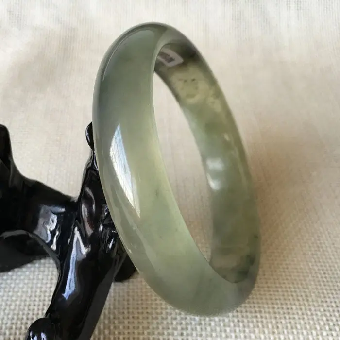 

Hot sell ->60mm Certified Grade A Chinese Natural Green Natural stone Gems Bracelet Bangle 6088 NEW -Top quality free shipping
