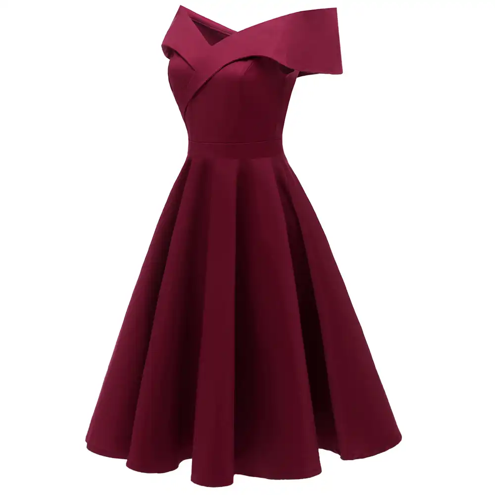 burgundy wine dress