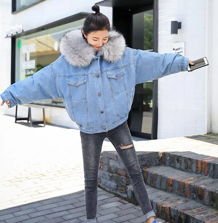 vent D'hiver Dames Capuchon Top Femelle Chaud Vestes Jeans Printemps Manteau Gris De Femmes Base rose Automne Bomber Coupe 2018 À blanc Nouveau Denim Grand ZEwq8a5xU